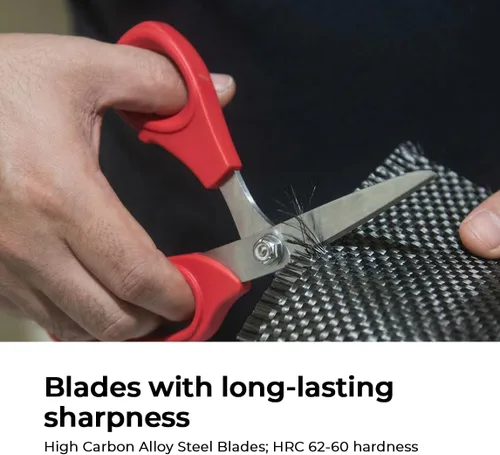 Miniatura 5 de VAMPLIERS Tijeras de Kevlar de fibra óptica de 8 pulgadas, tijeras de acero al carbono de grado industrial - Cortes Kevlar, Dyneema, Spectra