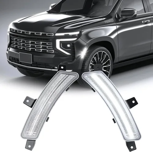 R&F Auto Luces LED de Marcador Lateral para 2025 Tahoe Yukon XL (6ª Gen) 2 Piezas, Kit de Luz de Señal de Giro para Parachoques Delantero, Faro