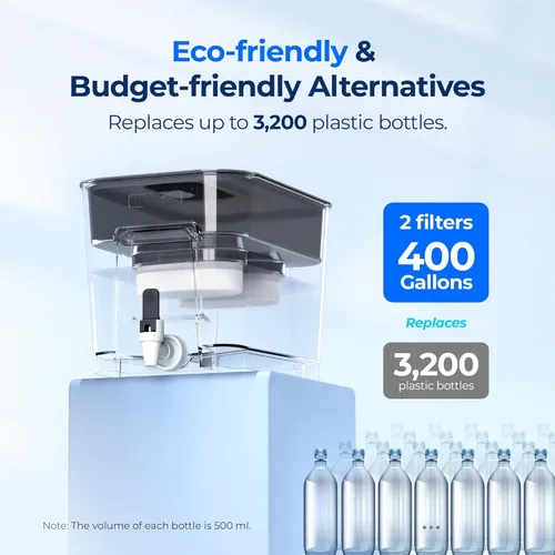 Miniatura 7 de Waterdrop Dispensador de filtro doble de 40 tazas, filtración 8 veces más rápida, vida útil de 400 galones, dispensador de filtro de agua