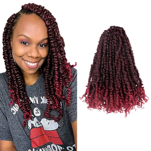Miniatura 25 de BOHOBABE Cabello de Ganchillo Pre-retorcido Passion Twist de 14 Pulgadas Cabello Corto Ombré Gris Pre-enrollado de Ganchillo Passion Twist para Gris