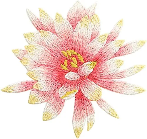 Parches de flores de begonia para coser, bordados para ropa DIY, chaquetas, jeans, mochilas, sombreros, manualidades de costura (Begonia rosa)