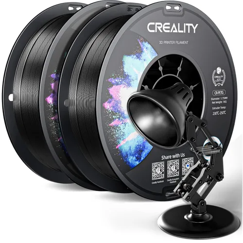 Miniatura 17 de Filamento PETG oficial para impresora 3D Creality de 0.069 in, 2.2 lbs, alta precisión, fuerte dureza, inodoro, mejor flujo, impresión 3D resistente