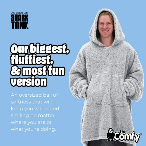 Miniatura 39 de THE COMFY Teddy Bear From Shark Tank Patented Zipper Oversized Sherpa Wearable Blanket Hoodie Gift for Women & Men