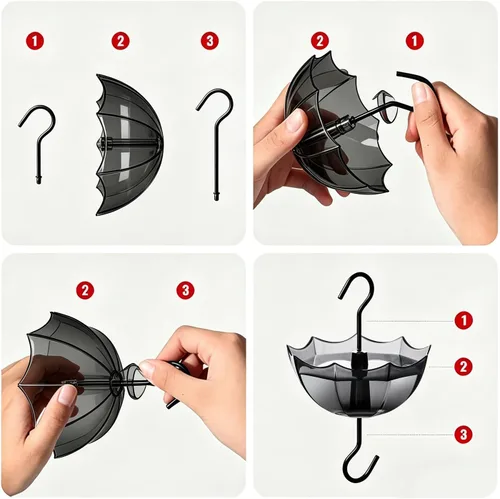 Miniatura 5 de Foso de hormigas para comedero de colibríes, 5 onzas, paquete de 4, protector de hormigas negro con gran capacidad