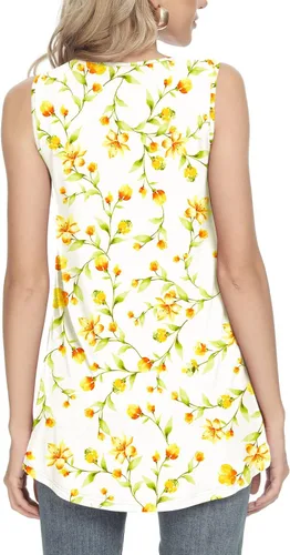 Miniatura 3 de CATHY - Camiseta sin mangas de verano para mujer, estilo casual, plisada, holgada, cómoda
