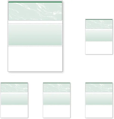 Miniatura 12 de DocuGard Azul/Verde Sunburst Premier Prismatic Top Papel de Cheques de Alta Seguridad - Compatible con QuickBooks y Impresoras Láser/Inyección
