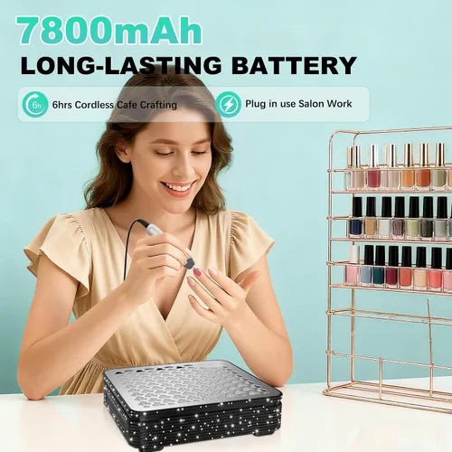 Miniatura 5 de Colector de polvo de uñas Colector de polvo de uñas silencioso de 1000 PA 10 niveles de velocidad Bajo ruido y fuerte succión Filtro