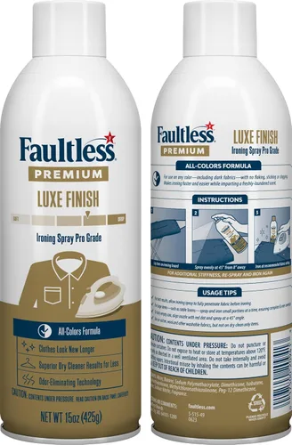 Miniatura 2 de Faultless Spray de planchado Premium Luxe (15 onzas, paquete de 2) – Spray profesional de hierro para almidonar ropa y tela – Reduce el tiempo de 2