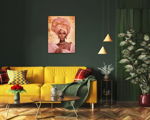 Miniatura 289 de Arte de pared afroamericano, decoración de rey y reina bailarín negro para sala de estar, arte de pareja de amor negro para dormitorio, lienzo