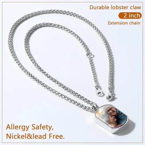 Miniatura 117 de FindChic Collares personalizados con urna para cenizas, barra vertical, gato, luna, reloj de arena, garra de perro, acero inoxidable, chapado en oro