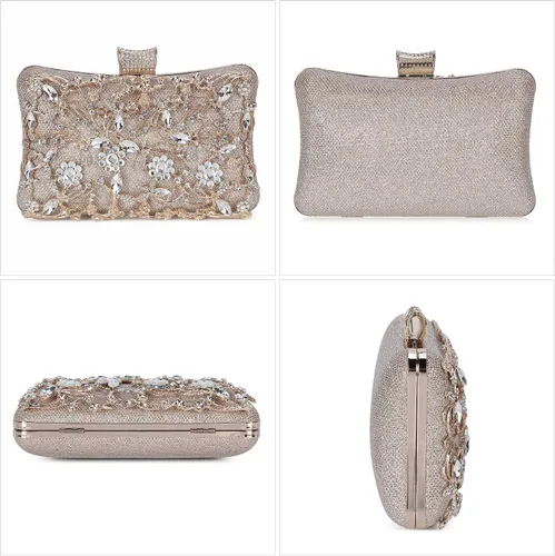 Miniatura 3 de Tanpell Bolso de mano de cristal para mujer bolso de mano de boda con diamantes de imitación para novia graduación cóctel fiesta