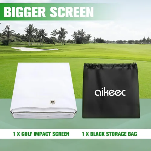 Miniatura 6 de aikeec Golf Simulator Impact Screen: 7mm Thickened hScreen for Indoor/Home/Garage Training - Ultra Clear Impact Screen with 32 pcs Grommets Holes