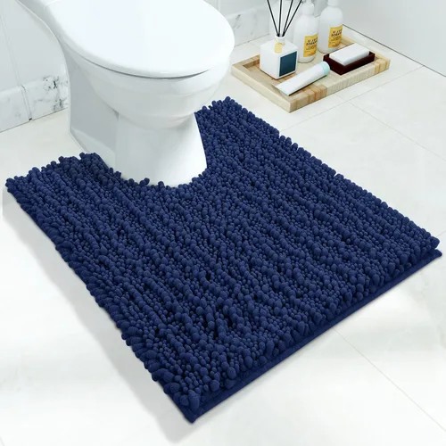 Yimobra Alfombra de Inodoro en Forma de U Lavable 24x20 Pulgadas - Alfombras de Baño de Chenilla Ultra Suaves y Absorbentes para Inodoro, Secado