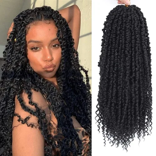 Miniatura 19 de Pelo de Passion Twist – 8 paquetes de 18 pulgadas Passion Twist Crochet para mujeres, cabello rizado pretrenzado Passion Twists extensiones de #2