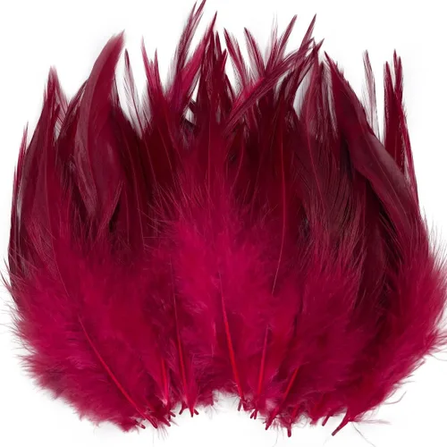 200 plumas rojas burdeos para manualidades, 5-7 pulgadas, pluma de gallo para atrapasueños, suministros de boda, hogar, fiesta, decoración, aretes,