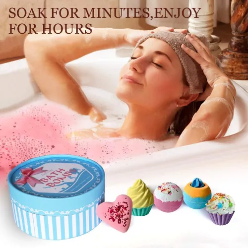 Miniatura 6 de Aofmee Bombas de baño, 6 bombas de baño de burbujas para niñas, bombas de baño hechas a mano para mujeres, kit de spa orgánico natural para niños