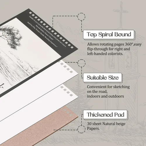 Miniatura 3 de Jexine 20 cuadernos de bocetos encuadernados en espiral superior de 5.5 x 8.5 pulgadas, 30 hojas cada una (68 libras/100 gsm), bloc de dibujo