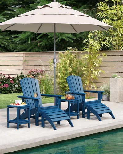 Miniatura 2 de BRIOPAWS Adirondack - Juego de 2 sillas para hoguera, de gran tamaño, plástico HDPE, resistente a la intemperie, para terraza, exterior, piscina