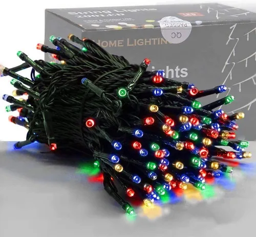 Miniatura 17 de Iluminación del hogar de 66 pies. Mini luces decorativas de Navidad de 200 luces LED de alambre verde, luces de hada estrellada enchufables, 8 modos