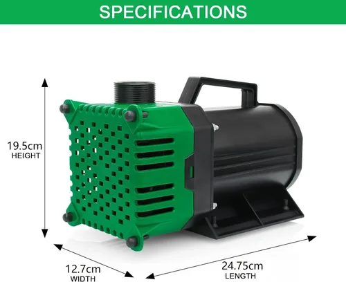 Miniatura 5 de BARST Bomba de agua sumergible de 2650 GPH con cable de alimentación de 25 pies y bolsa de barrera para fuente de estanque de jardín, cascada