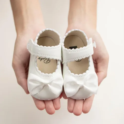 Miniatura 3 de Meckior Zapatos deportivos para bebé y niñas, suela suave, con lazo, princesa, vestido de boda, Mary Jane, planos, para recién nacidos, ligeros