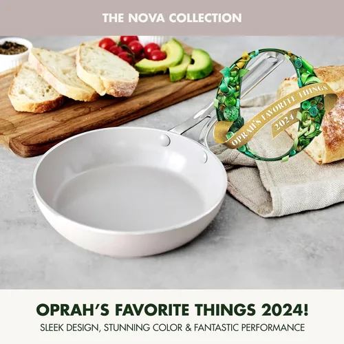 Miniatura 2 de GreenPan Nova Sartén de 8 pulgadas, Oprah's Favorite Things 2024, batería de cocina antiadherente de cerámica, sin PFAS, sin toxinas, apto