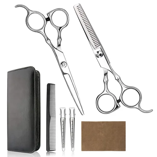 Miniatura 10 de Kit profesional de corte de pelo para el hogar, tijeras de corte de pelo para el hogar, peluquería/salón/kit de tijeras de adelgazamiento