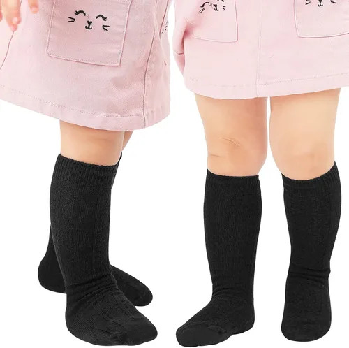 Miniatura 20 de Mini angel Calcetines altos hasta la rodilla para bebé, calcetines largos de punto trenzado, calcetines de algodón sin costuras, para recién 5 pares