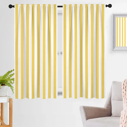 Miniatura 32 de zokyer Cortinas de ventana a rayas beige crema, modernas rayas verticales de 63 pulgadas de largo, 2 paneles, cortinas bohemias neutras para niños