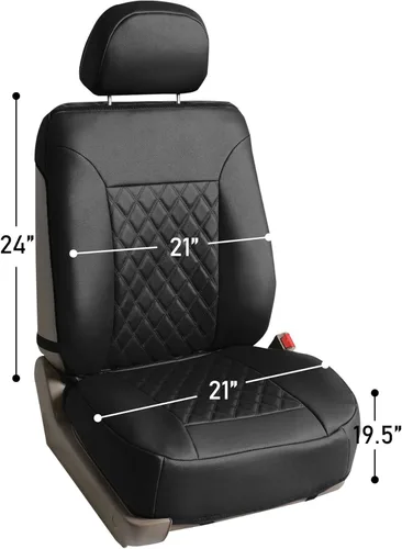 Miniatura 5 de FH Group Cojines para asiento delantero de lujo de piel sintética con patrón de diamantes para coche, viene con fundas para reposacabezas (azul)