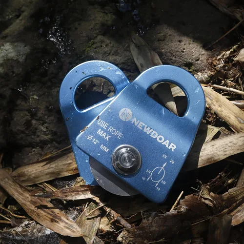 Miniatura 7 de NewDoar Micro Mobile Single Polea, 20kN (4500 lb) Max Rope 1/2 in para aparejos arboristas escalada rescate, certificado CE