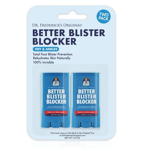 Dr. Frederick's Original Better Blister Blocker - 2 barras (0.9 onzas), barra antirozaduras desarrollada por médicos para la prevención de ampollas,