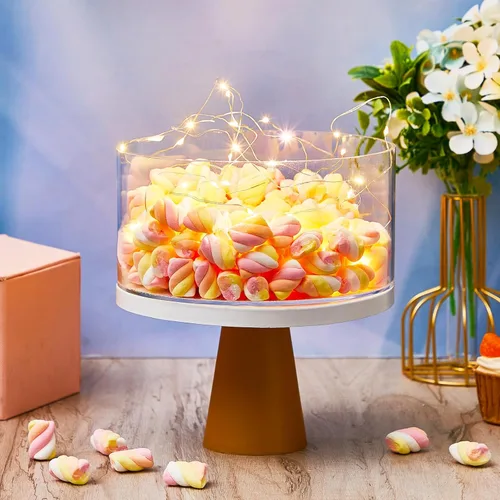 Miniatura 4 de Sunnyray 2 piezas de soportes para pastel de acrílico para mesa de postres, elevador de pastel transparente y relleno, soporte para cupcakes