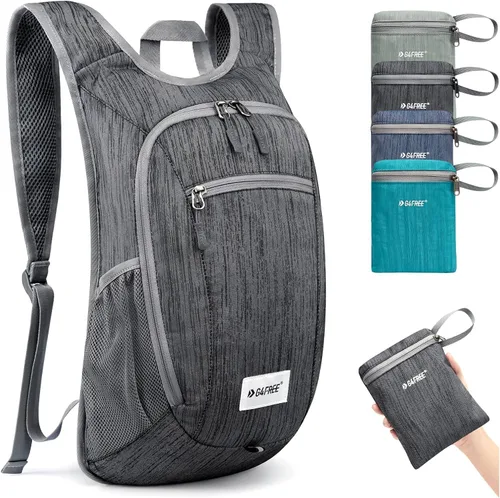 G4Free 10L/15L Mochila para Senderismo Plegable Ligera, Mochila de Día para Caminatas, Pequeña, Viaje al Aire Libre, Bolsa de Hombro Plegable Negro