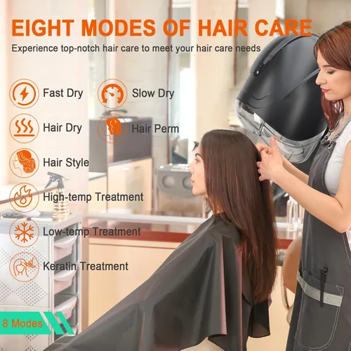 Miniatura 2 de Elitzia Ionic ET1717B - Secador de pelo profesional con capucha de 1000 W, máquina de secado de pelo estándar, versátil con 8 modos de Control