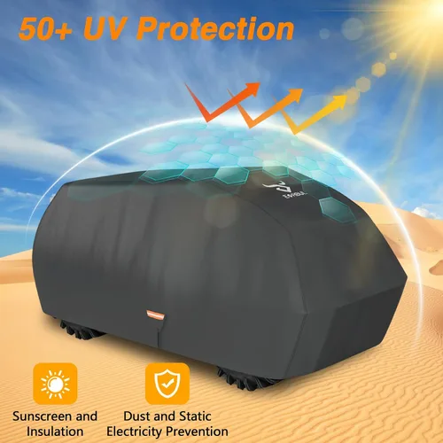 Miniatura 4 de EVRBUL Cubierta impermeable 420D para ATV pequeño, almacenamiento al aire libre, protección UV, cubierta para ATV 61.42"x41.34"x29.53" compatible