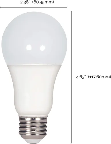 Miniatura 5 de Satco Lighting S29816 - Bombillas LED regulables A19 de 15 W, esmeriladas, 3000 K, base media E26, ángulo de haz de 220 grados, 120 voltios