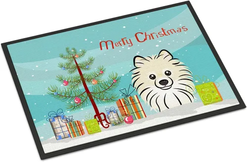 Miniatura 31 de Caroline's Treasures BB1616MAT - Tapete para puerta delantera de árbol de Navidad y sabueso afgano de 18 x 27 pulgadas, para interiores