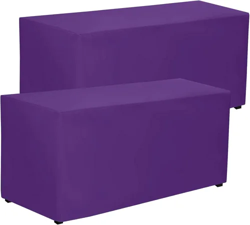 Miniatura 23 de PLOYMONO - Juego de 2 manteles ajustables, mantel de longitud hasta el suelo para mesa rectangular de 4 pies (122x61 cm) de poliéster, ideal