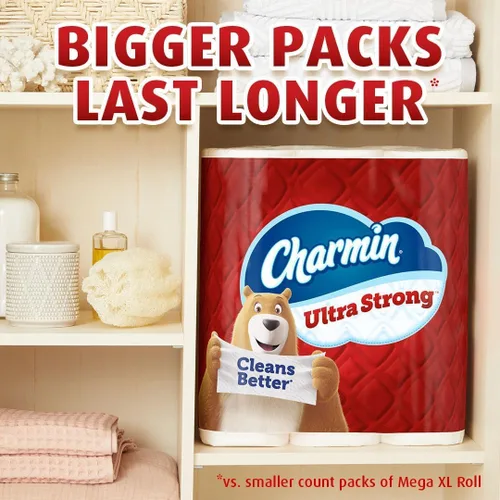 Miniatura 9 de Charmin Papel higiénico ultra fuerte y limpio, 24 megarrollos familiares = 120 rollos regulares