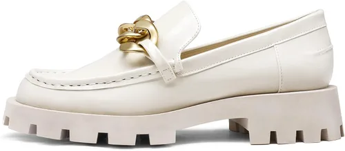 Miniatura 2 de DREAM PAIRS Women's Loafers Leather Chunky Slip-on Loafer Shoes Penny Casual Fashion Work Shoes