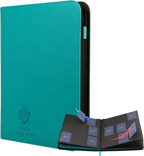 Miniatura 12 de Card Guardian - Carpeta Premium de 9 Bolsillos con Cremallera para 360 Cartas de Juegos de Cartas Coleccionables TCG (Verde) Bolsillos de Carga