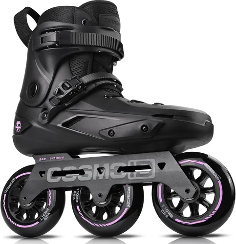 Patín en línea para adultos - COSMOID Patines de alta performance con cuchillas para mujeres y hombres, marco de metal de 3 ruedas de 110mm, para