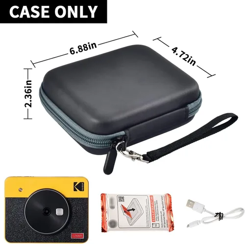 Miniatura 2 de ANKHOH Estuche para cámara con estampado para Kodak Mini Shot 3 Retro 4PASS, cámara instantánea inalámbrica e impresora de fotos, bolsa de Negro