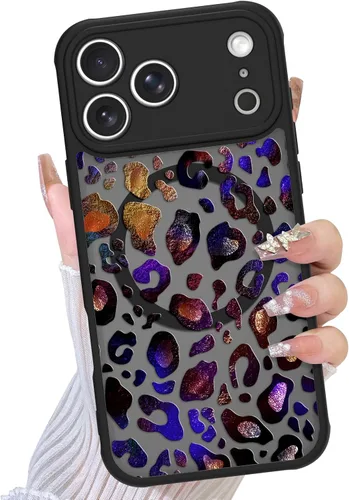 Miniatura 64 de TEAUGHT Compatible con iPhone 11 Funda con patrón lindo estampado de leopardo negro guepardo + protector de pantalla a prueba de golpes, funda