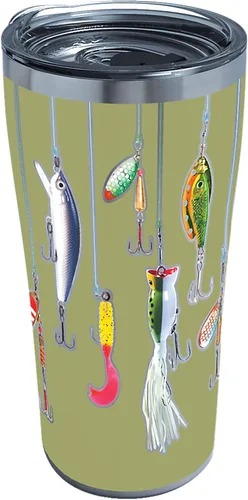 Miniatura 13 de Tervis Señuelos de pesca hechos en Estados Unidos, vaso aislado de doble pared para viaje mantiene las bebidas frías y calientes, 16 onzas, clásico