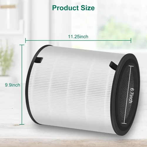 Miniatura 2 de Paquete de 1 filtro de repuesto LV-H133 compatible con LEVOIT LV-H133, NXBHG 3 en 1 y filtro de carbón activado, número de pieza LV-H133-RF