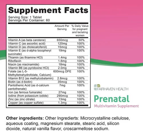 Miniatura 2 de Fairhaven Health Peapod - Multivitamínico prenatal - 1 por día, sabor vainilla ligera, imprescindible para el embarazo para la salud de las mujeres