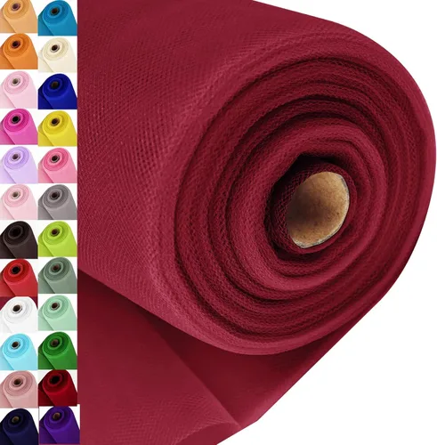 Miniatura 11 de Rollos de tela de tul, 54 pulgadas por 10 yardas (30 pies), cinta de tul para decoración de fiestas de boda, rollo de tela transparente en bobina