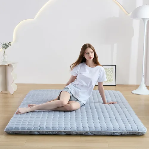 Miniatura 9 de Zelladorra Japanese Floor Mattress Twin, Anti-Slip Japanese Futon Roll Up Tatami Mat for Guests, Black